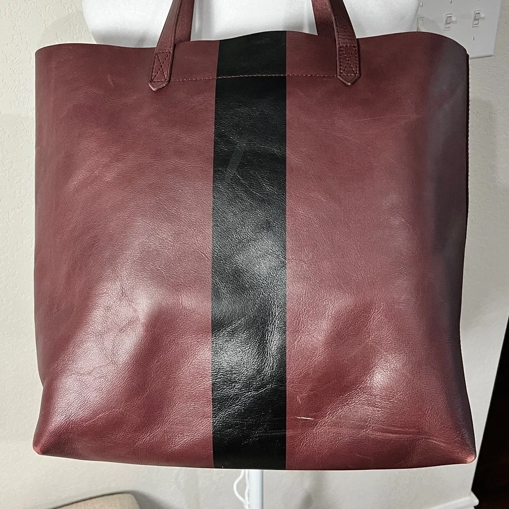 Madewell Paint Stripe Transport Leather Tote - Picture 4 of 14